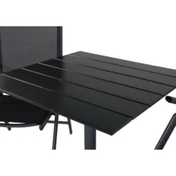 Parvekeryhmä Venture Home, 70x70cm musta Colorado-pöytä + 2 mustaa Break-asentotuolia