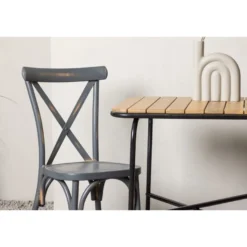 Parvekeryhmä Venture Home, 88x70cm Holmbeck-pöytä + 2 mustaa Tablas-tuolia
