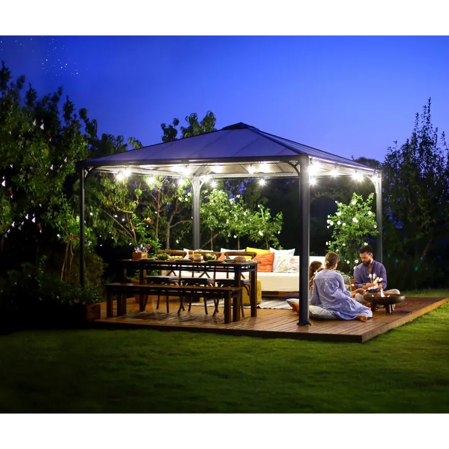 Paviljonki Palram-Canopia Palermo 3600, 3.6x3.6m, 13m², harmaa