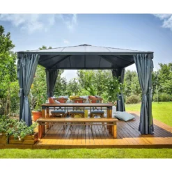 Paviljonki Palram-Canopia Palermo 3600, 3.6x3.6m, 13m², harmaa