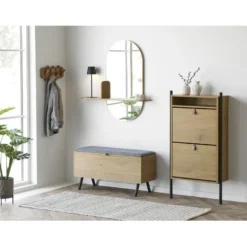 Peili hyllyllä House Nordic Barco, 92x15x94.5cm, ruskea