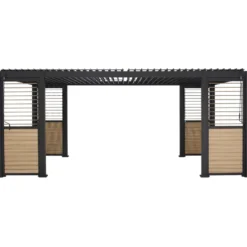 Pergola Home4You Mirador-111, säleikköseinillä 300x600cm, tummanharmaa