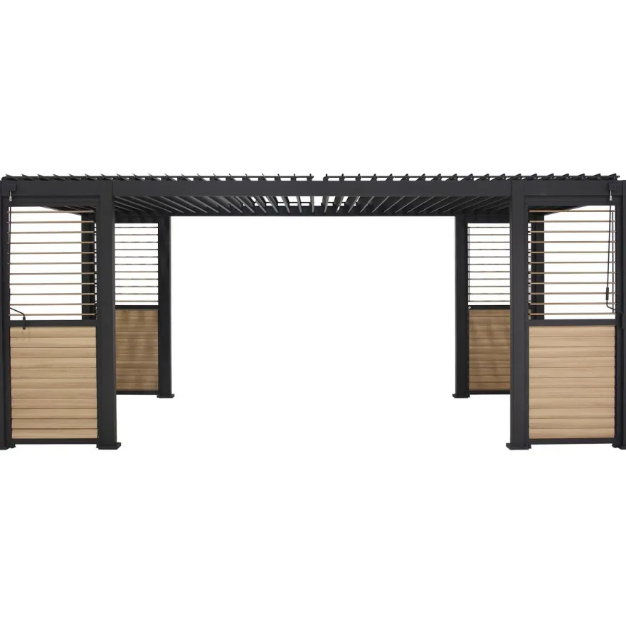 Pergola Home4You Mirador-111, säleikköseinillä 300x600cm, tummanharmaa