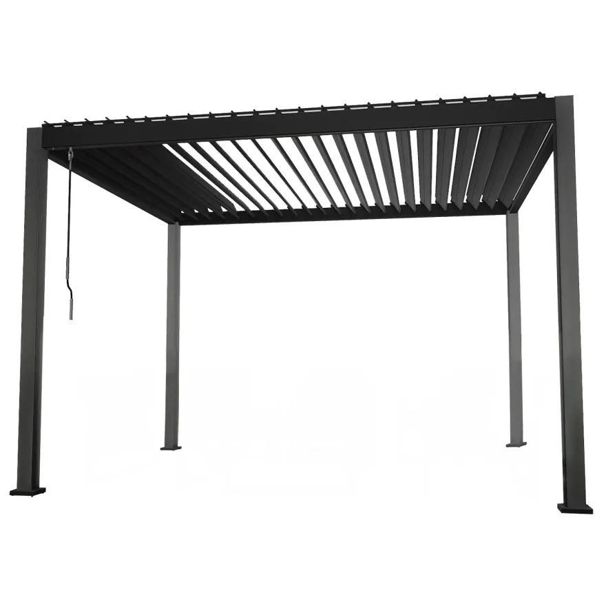 Pergola Home4you Mirador-111, 300x300cm, tummanharmaa