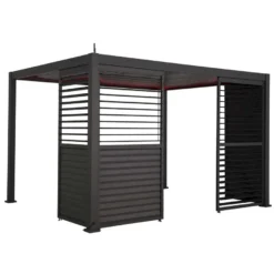 Pergolan säleikköpaneeli Home4you Mirador-111(4m), 123,5x238,6cm, tummanharmaa