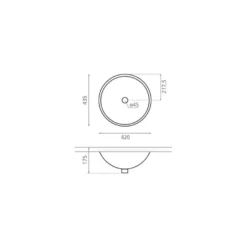 Pesuallas Bathco Cerdena B, Ø420mm, valkoinen
