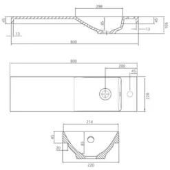 Pesuallas Grip Penelope 80, 800x220mm, valumarmori, valkoinen