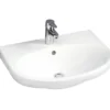 Pesuallas Gustavsberg Nautic, 56 cm, pultti/kannatinkiinnitys, hananreikä keskellä, CeramicPlus