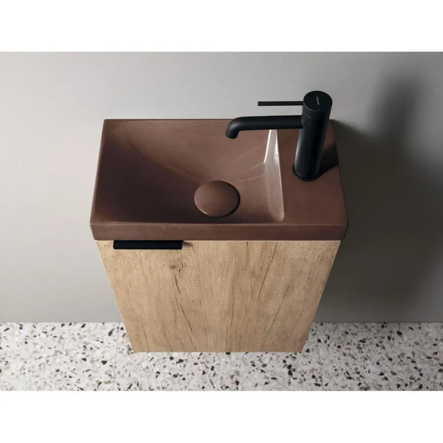 Pesuallas Interia Agos 40x22cm, vasen/oikea, betoni