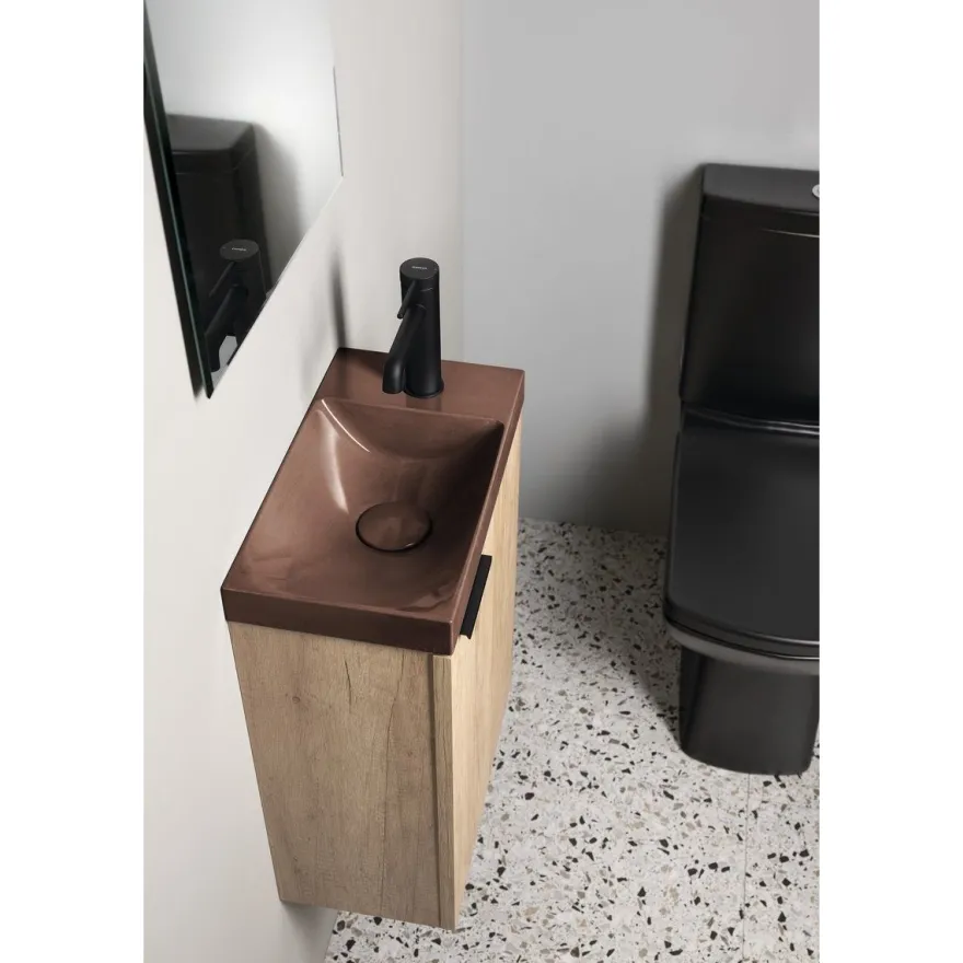 Pesuallas Interia Agos 40x22cm, vasen/oikea, betoni