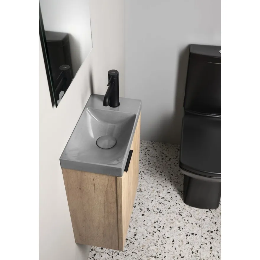 Pesuallas Interia Agos 40x22cm, vasen/oikea, betoni