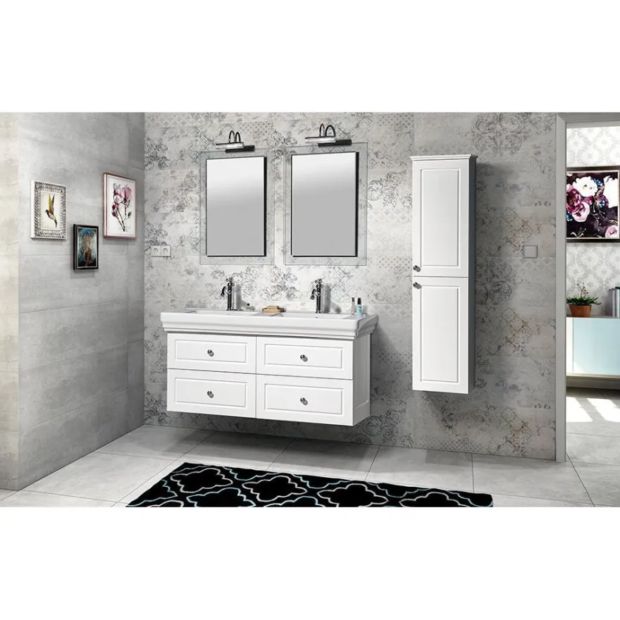 Pesuallas Interia Classic 125x54cm, ExtraGlaze-pinnoite, valkoinen