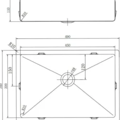 Pesuallas Lavabo Low PVD, 450x340mm, pop-up-pohjaventtiilillä, eri värejä