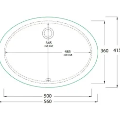 Pesuallas Lavabo Tea 207, 560x415mm, valkoinen