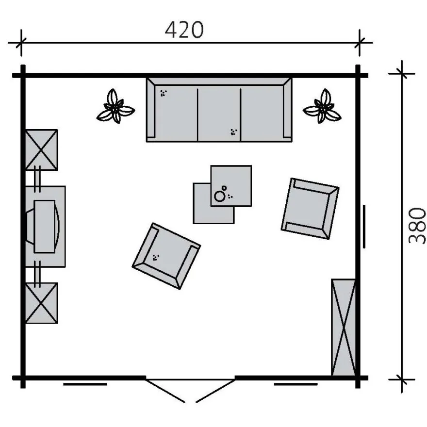 Pihamökki Skan Holz Montreal 2, 16m²
