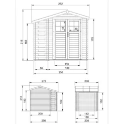 Pihavaja polttopuukatoksella Timbela M386F, 4.47m², eri vaihtoehtoja
