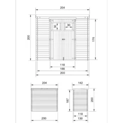 Pihavaja Timbela M309-M311, pulpettikatto, eri vaihtoehtoja