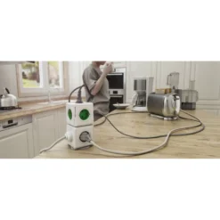 Pistorasia Allocacoc PowerCube Original, 5-osainen, vihreä/valkoinen
