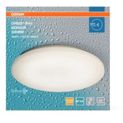 Plafondi Osram Orbis IP44 liiketunnistin 3000K valkoinen, eri kokoja