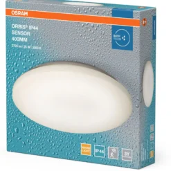 Plafondi Osram Orbis IP44 liiketunnistin 3000K valkoinen, eri kokoja