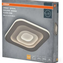 Plafondi Osram Orbis Spiral neliö Click Dim 830 3000K harmaa, eri kokoja