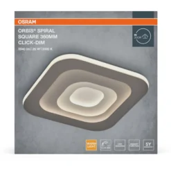 Plafondi Osram Orbis Spiral neliö Click Dim 830 3000K harmaa, eri kokoja