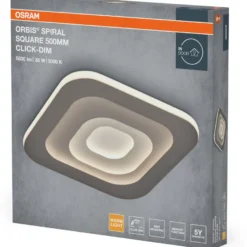 Plafondi Osram Orbis Spiral neliö Click Dim 830 3000K harmaa, eri kokoja