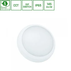 Plafondi Spectrum Nymphea City Pro 2 Ø320mm 23/30W IP65 CCT 3000/4000/6000K valkoinen Ø320x80mm