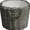 Polttopuukori kantokahvoilla 60x40x28cm, harmaa paju