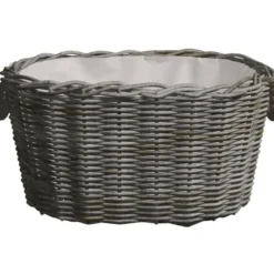 Polttopuukori kantokahvoilla 60x40x28cm, harmaa paju