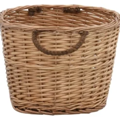 Polttopuukori kantokahvoilla 58x42x29cm, luonnollinen paju