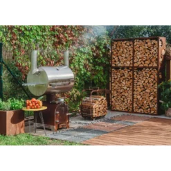 Polttopuuteline GrillSymbol Wall 2, 119x37x170 cm