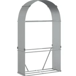 Polttopuuteline hopea 120x45x210 cm galvanoitu teräs