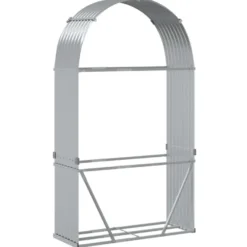 Polttopuuteline hopea 120x45x210 cm galvanoitu teräs