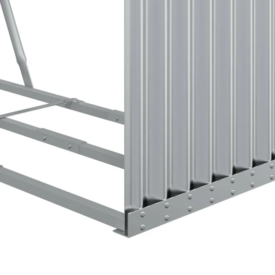 Polttopuuteline hopea 120x45x210 cm galvanoitu teräs