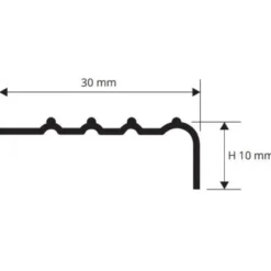 Porraskulmalista Progress Profiles Prowalk ACC, 2,7m, 30mm, 10mm, ruuvikiinnitettävä, kiiltävä rst