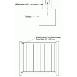 Porttielementti A27R 900x800 mm pystylauta ruskea