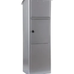 Postilaatikko Berglund M2000B, avaus takapuolelta, hopea