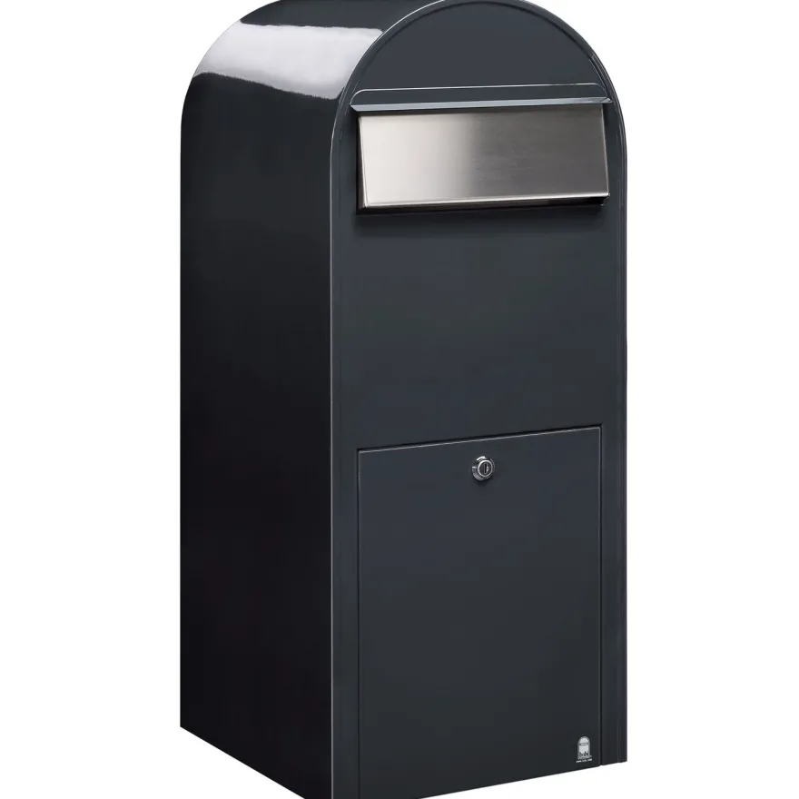 Postilaatikko Jumbo, 80x32x35cm, harmaa RAL7016, rst-luukku