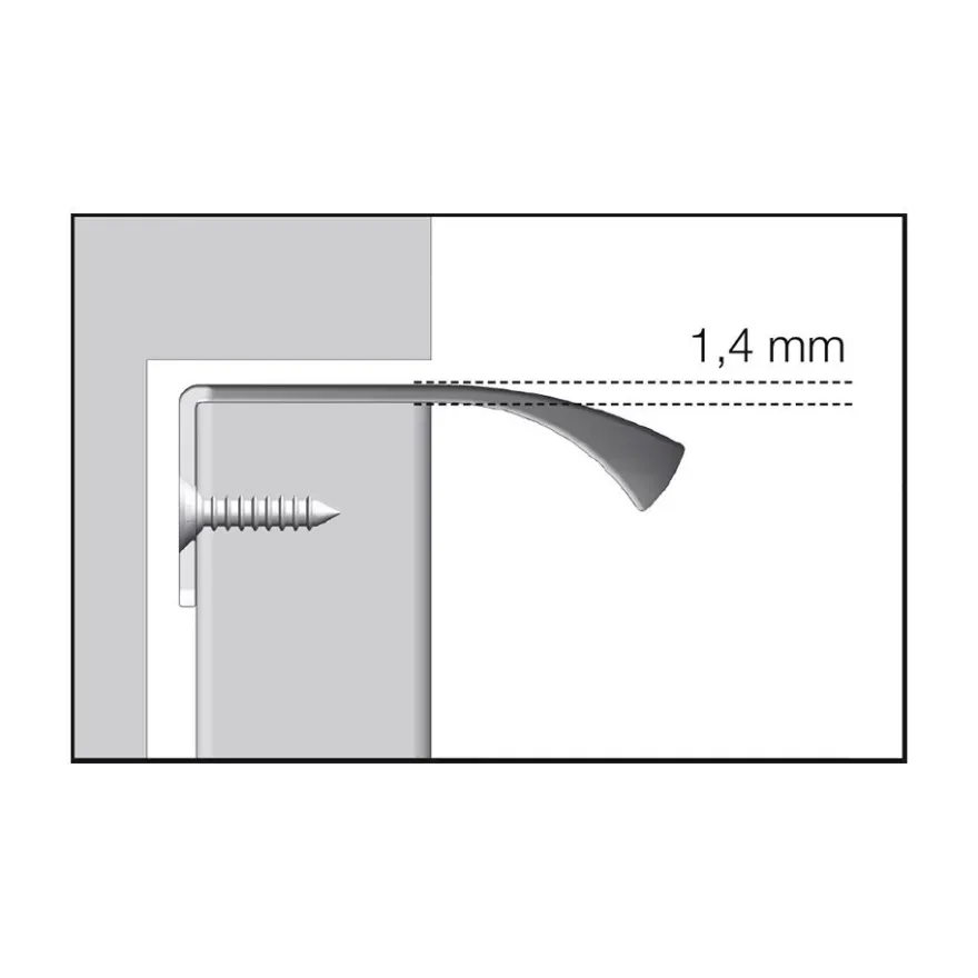 Profiilivedin Beslag Design Edge Straight, 40x18x41mm, musta