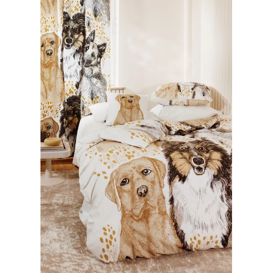 Pussilakanasetti Vallila Ystävykset, 150x210cm, beige