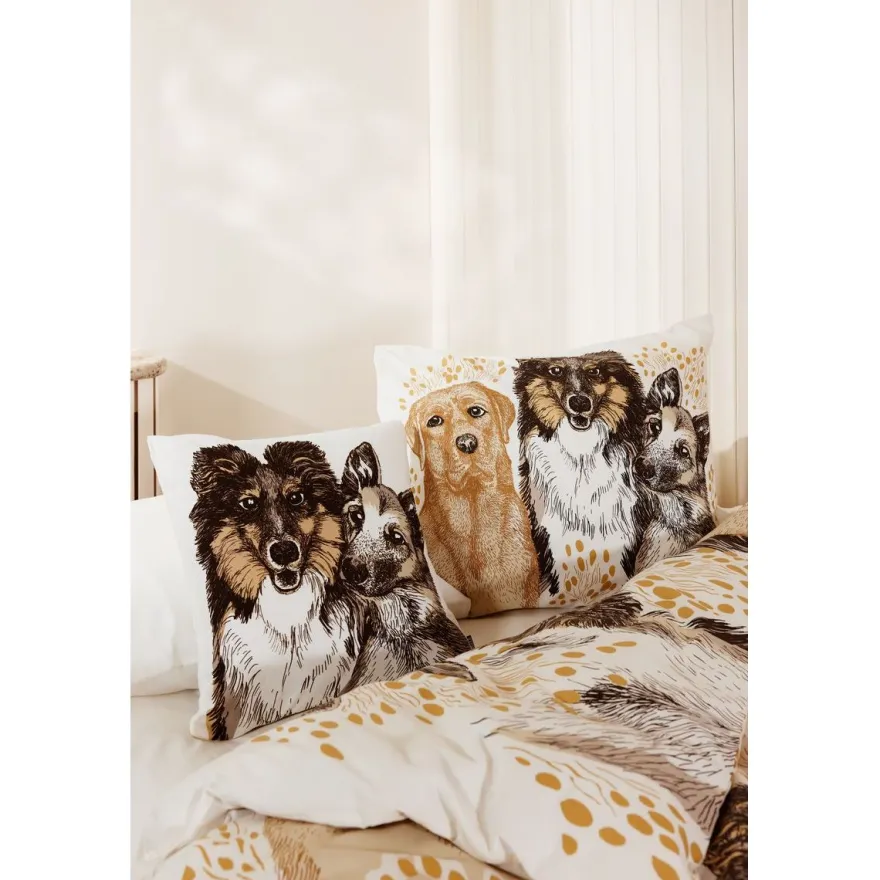 Pussilakanasetti Vallila Ystävykset, 150x210cm, beige