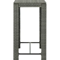 Puutarhan baaripöytä harmaa 100x60,5x110,5 cm polyrottinki