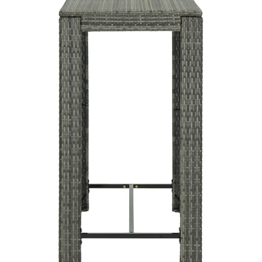 Puutarhan baaripöytä harmaa 100x60,5x110,5 cm polyrottinki