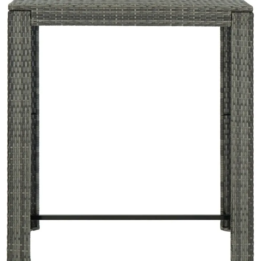 Puutarhan baaripöytä harmaa 100x60,5x110,5 cm polyrottinki