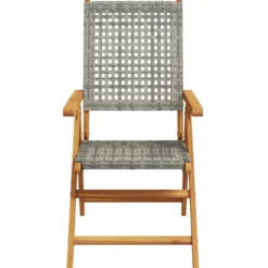 Puutarhan Nojatuolit/tuolit, täysi puu ja polyrottinki, eri pakkauskokoja ja värejä (33686)