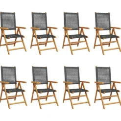 Puutarhan Nojatuolit/tuolit, täysi puu ja polyrottinki, eri pakkauskokoja ja värejä (33686)