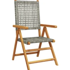 Puutarhan Nojatuolit/tuolit, täysi puu ja polyrottinki, eri pakkauskokoja ja värejä (33686)