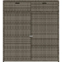 Puutarhan säilytyskaappi harmaa 105x55x113 cm polyrottinki