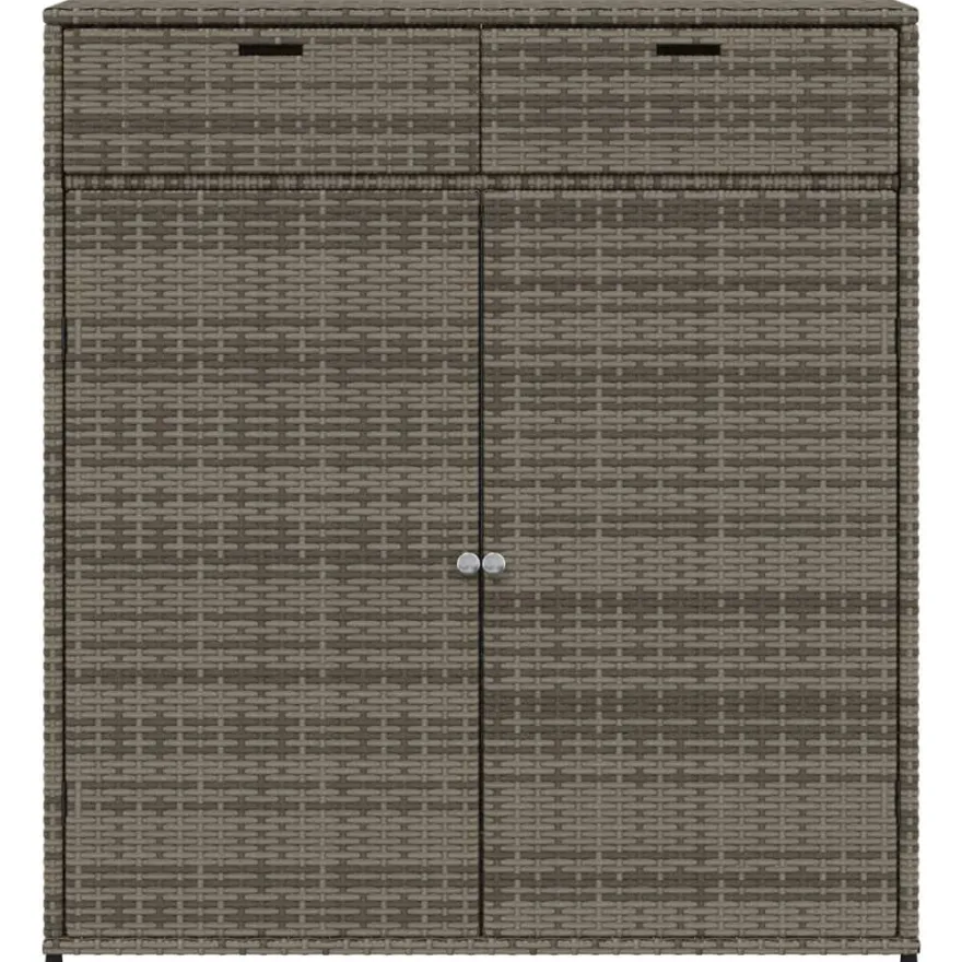 Puutarhan säilytyskaappi harmaa 105x55x113 cm polyrottinki
